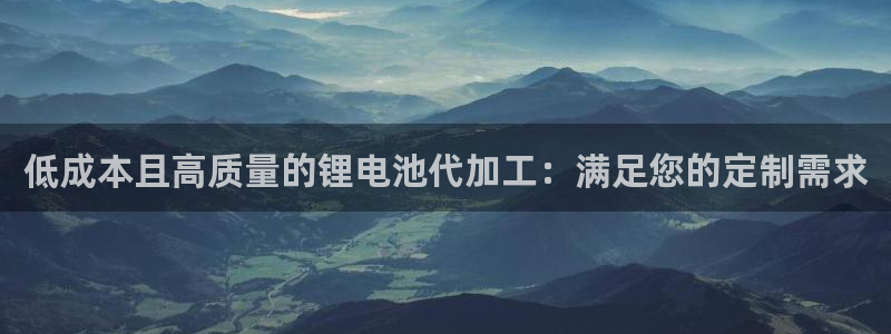 d88尊龙可靠送38元：低成本且高质量的锂电池代加工：满足您的定制需求